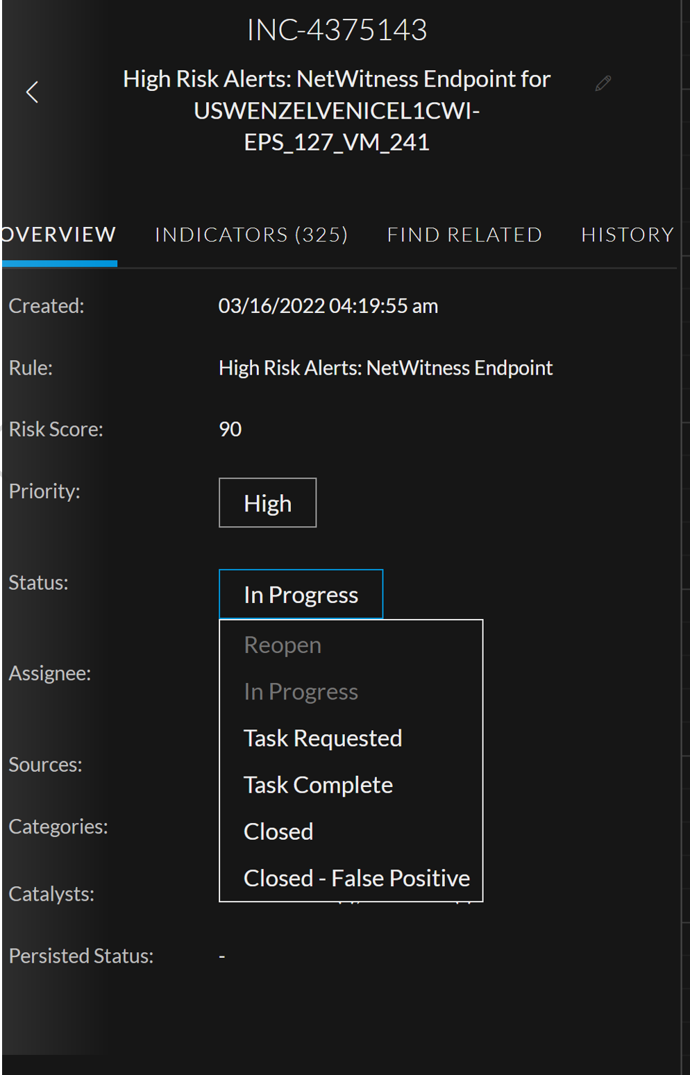 netwitness_current_status_invalid_status_gray_out_overview_panel.png